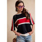 WOMEN GAMEDAY COLORBLOCK TEE: BLACK/RED