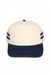 Retro Stripe Mesh Trucker Cap: Black
