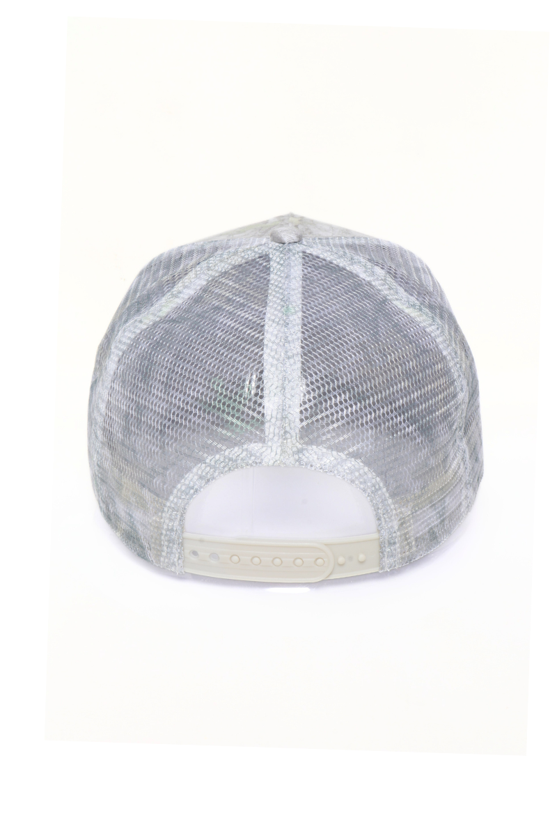 Camo Woods Print Mesh Back Trucker Cap: Camo