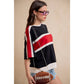 WOMEN GAMEDAY COLORBLOCK TEE: BLACK/RED