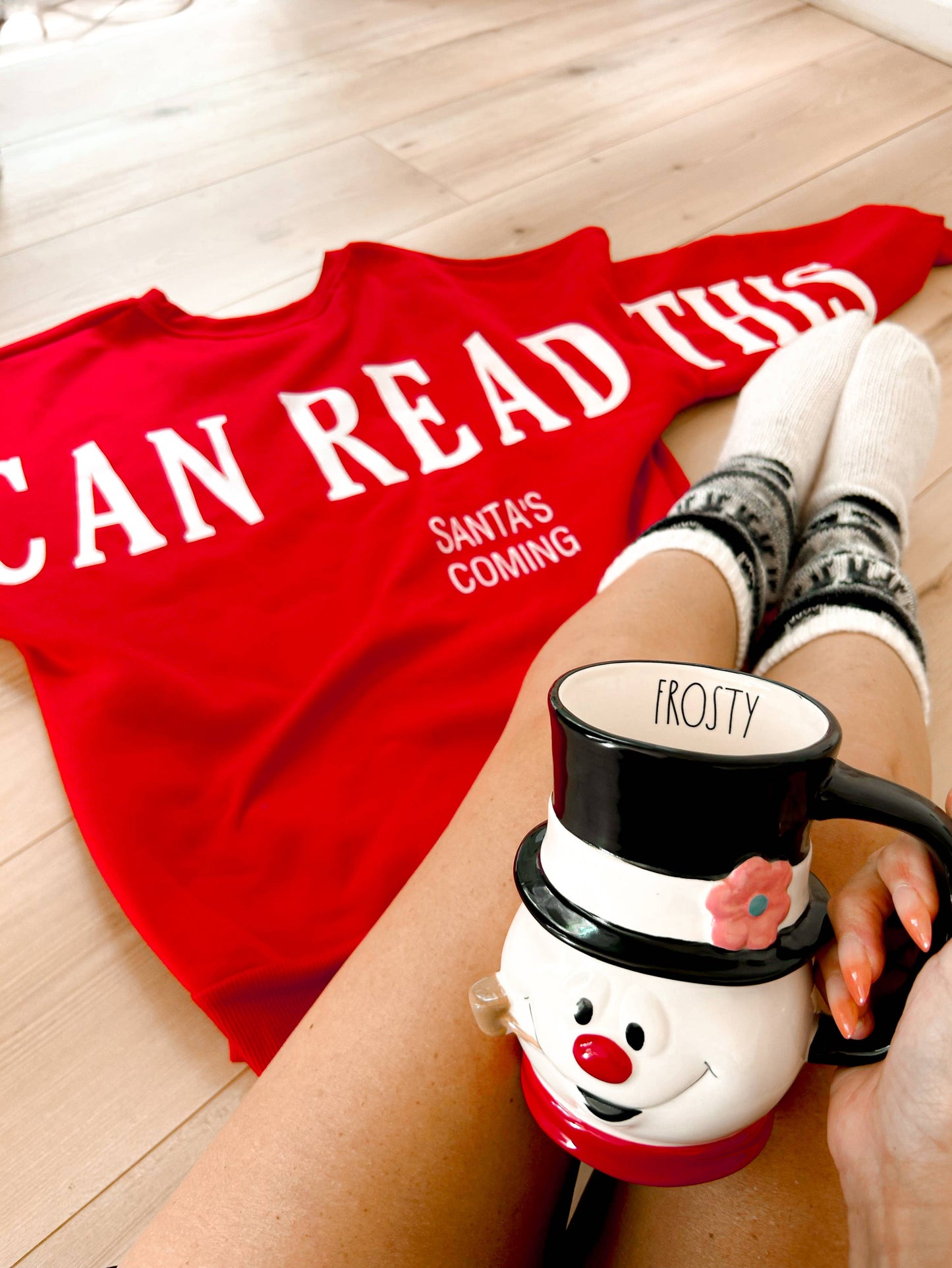 PRE ORDER Santa’s Coming Graphic Scuba Oversized Sweatshirt: L