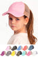 C.C Kids Washed Denim Elastic Band Crossed Pony Cap: Black