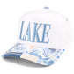 C.C LAKE Letter Embroidered Two Tone Trucker Hat: Turquoise