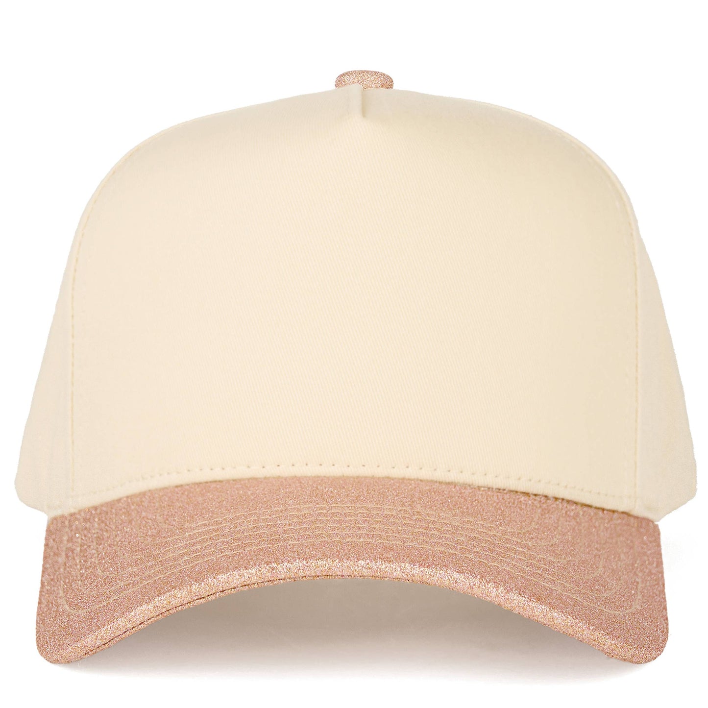C.C Glitter Brim Two Tone Trucker Hat: Black