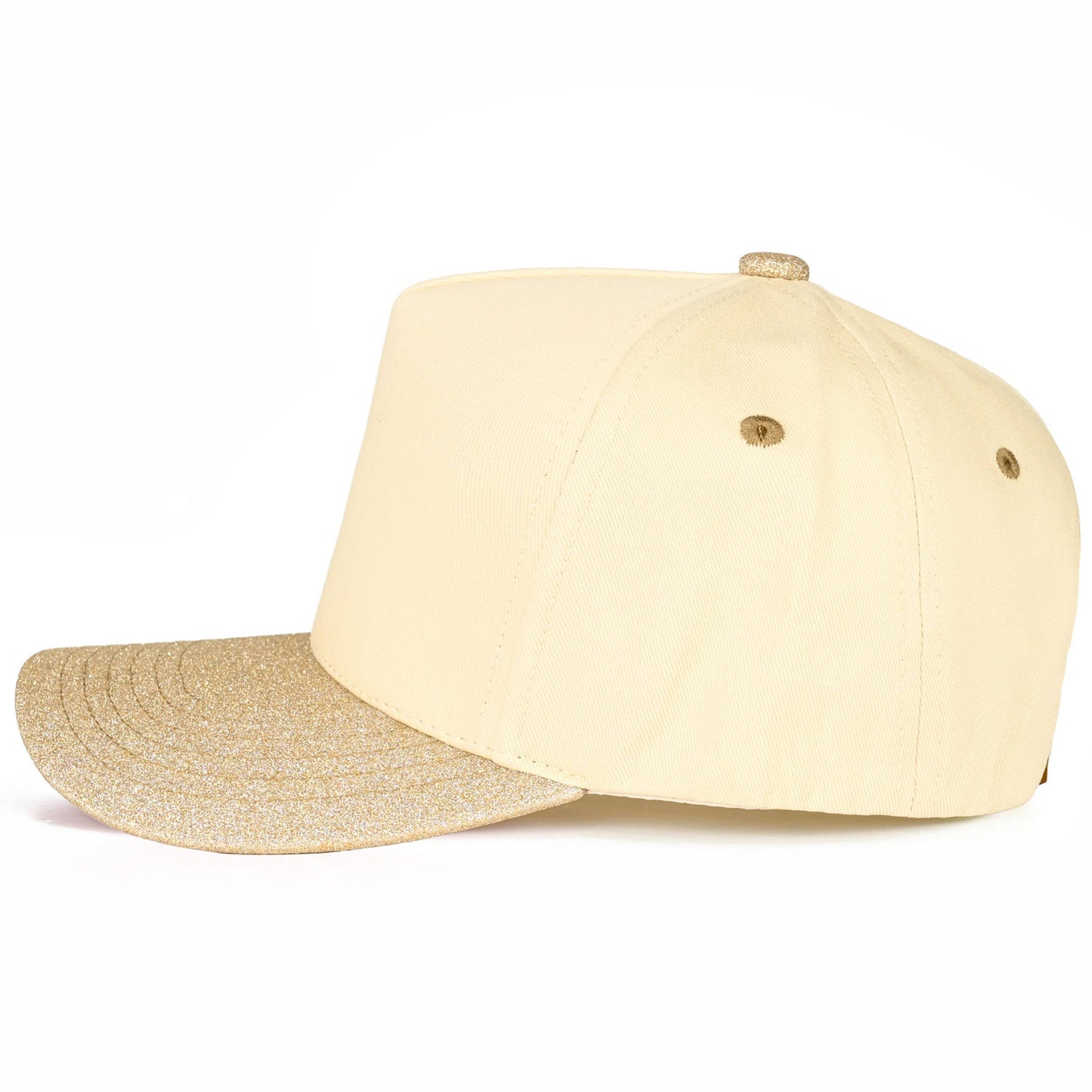 C.C Glitter Brim Two Tone Trucker Hat: Black