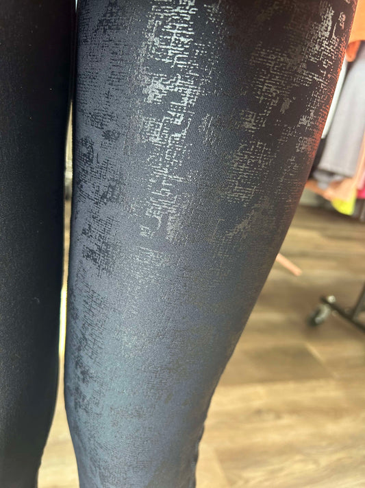 CRACKLE GLAZE FOIL HIGHWAIST LEGGINGS