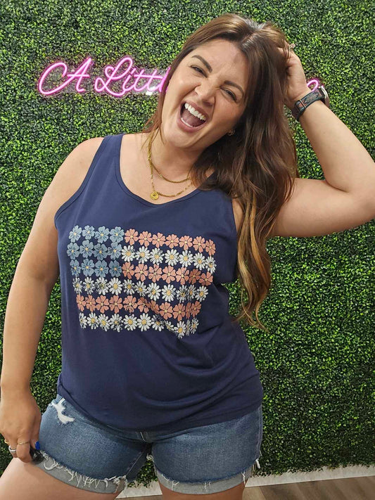 USA FLORAL FLAG TANK
