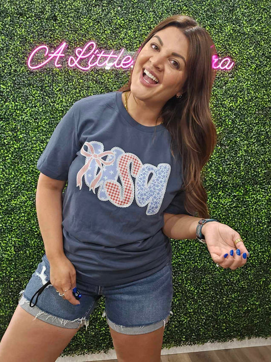 USA APPLIQUE GRAPHIC TEE