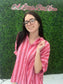 Red/Pink Striped Oversized Shirt