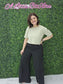 Crew Neck Oversized Crop Tee Sage Green