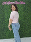Crew Neck Oversized Crop Tee Pink