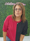 Game Day Multi Color Knit Top: BURGUNDY/BLACK