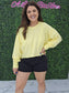 Open Back Long Sleeve Tee / YELLOW