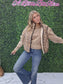 Acid Wash Exposed Seam Swewtshirt- Deep Camel