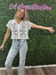 White Hollow-Out Knit Short-Sleeve Cardigan
