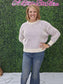 Two Tone Crewneck Sweater/ Lavender
