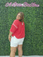 Polka Dot Red Trim Top