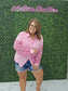 Mineral Washed Shacket With Lace / Pink