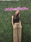 MOCHA ACID WASH WIDE LEG SWEATPANTS