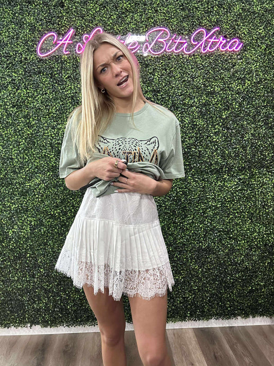 VIVANE LACE SLIP SKIRT WHITE