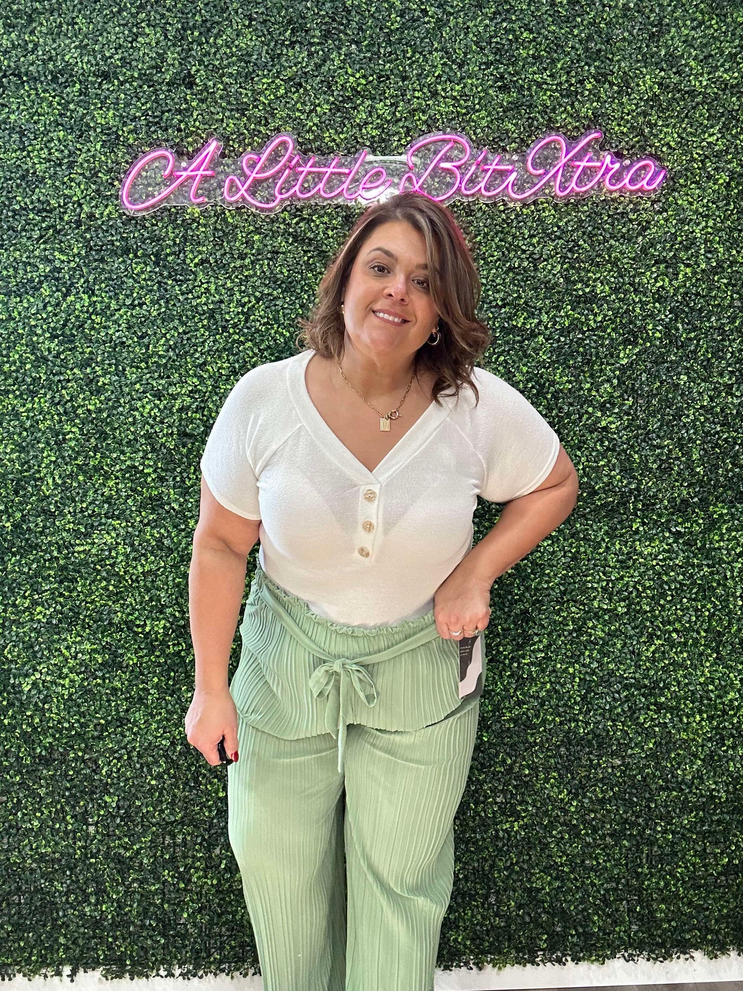 Sage Pleated Wide Leg Pants