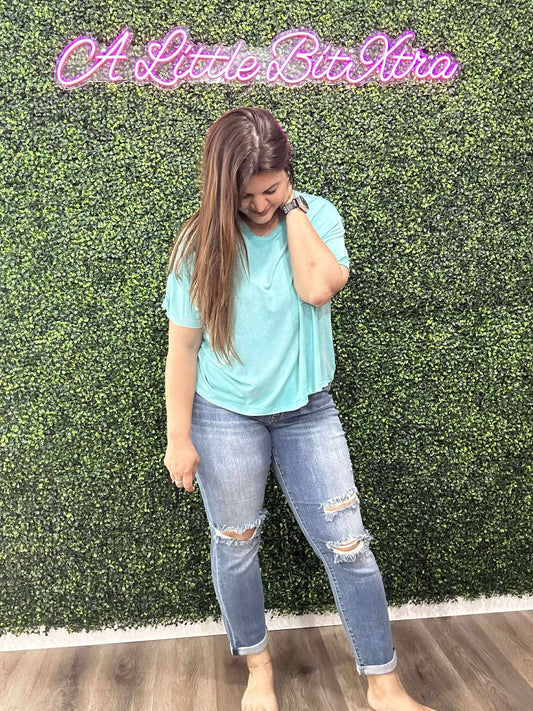 MID-RISE VINTAGE WASH DESTROY BOYFRIEND JEANS
