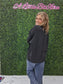 Acid Wash Exposed Seam Sweatshirt- Black