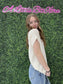 BOXY CHUNKY KNIT SHORT SLEEVE SWEATER CREAM