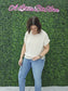 BOXY CHUNKY KNIT SHORT SLEEVE SWEATER CREAM