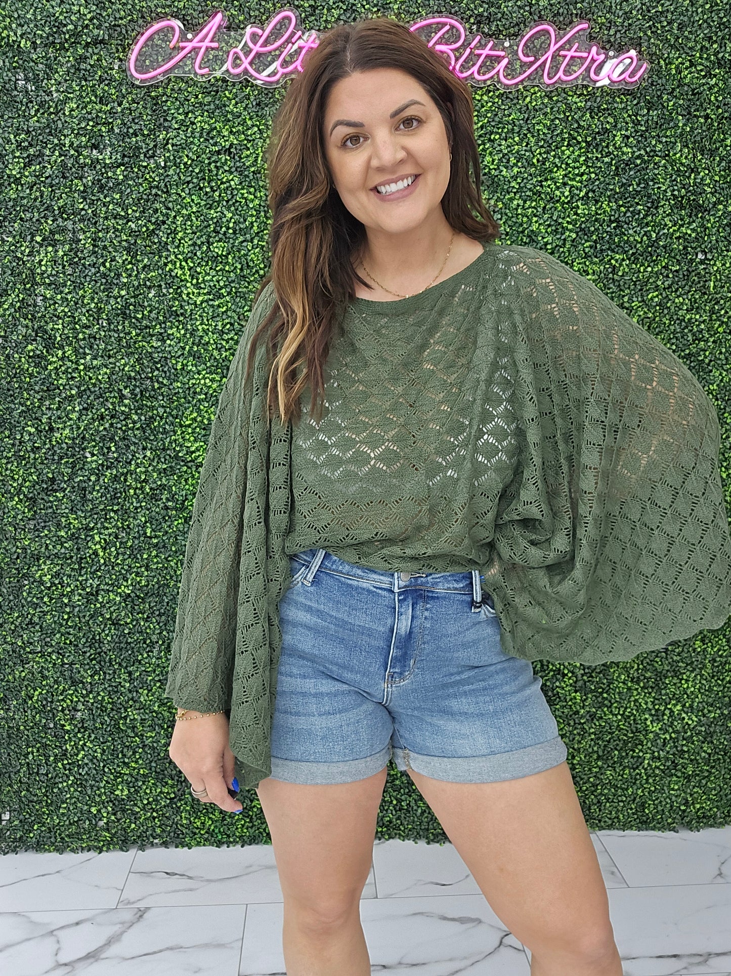 Olive Bell Sleeve top