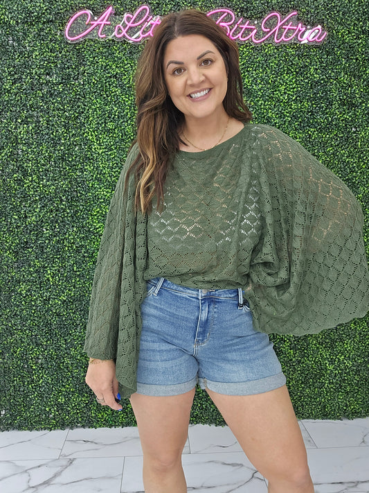 Olive Bell Sleeve top