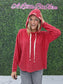 Dark Red Drawstring Hoodie