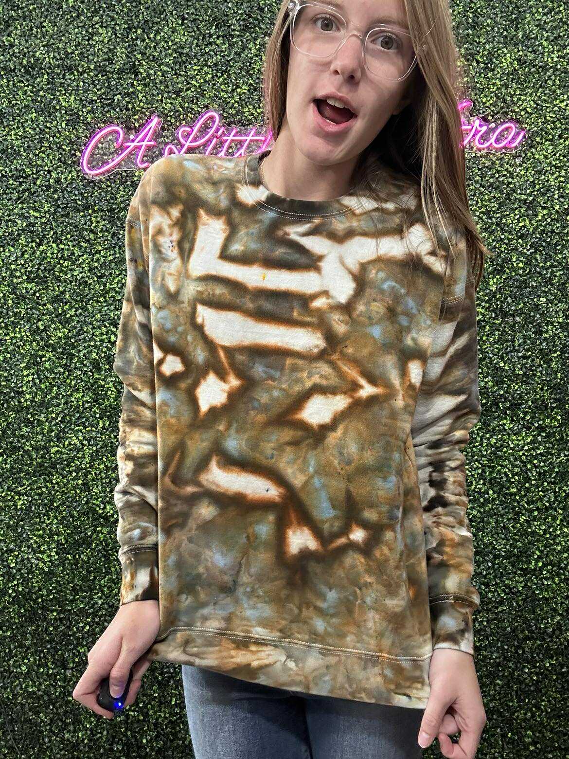 Fall Leaves Tie Dye crew neck