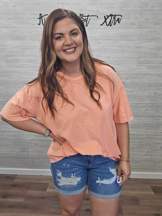 CORAL OVERSIZED BOYFRIEND TEE