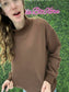 Mock Neck Sweatshirt (chocolate)