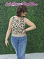 Sleeveless Round Neck Leopard Sweater