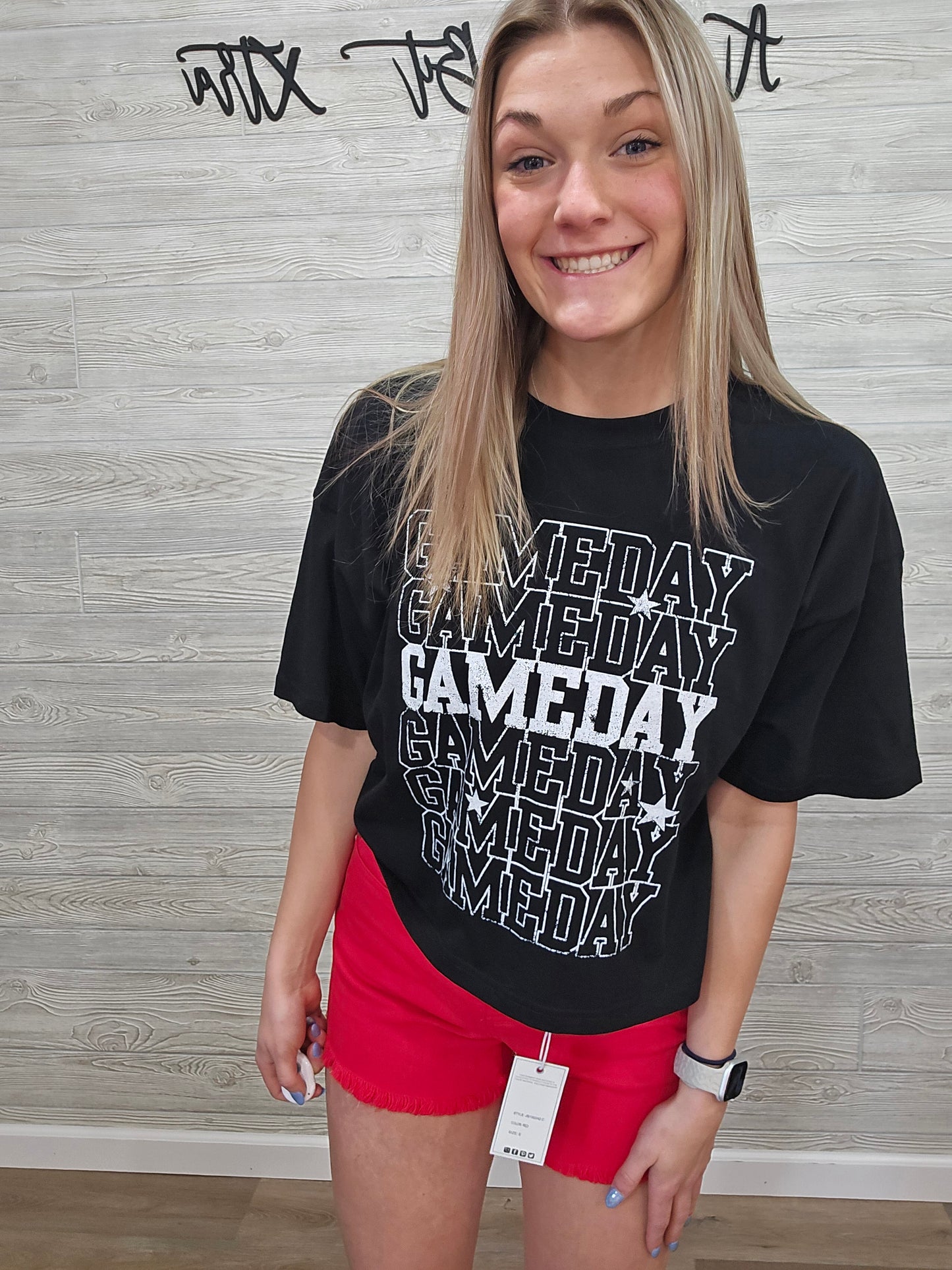 GAME DAY LONG CROPPED TEE