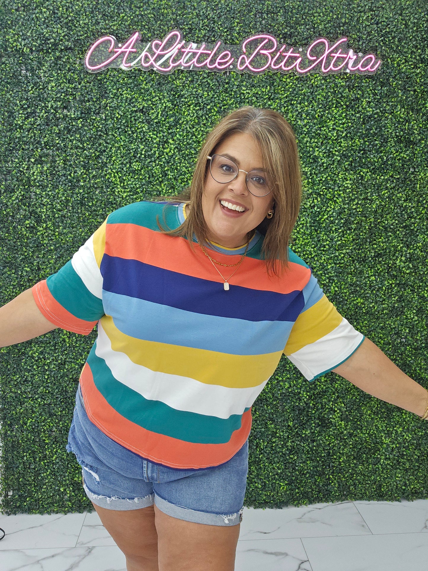 Multicolor Block Short Top