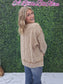 Acid Wash Exposed Seam Swewtshirt- Deep Camel