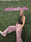 ROSE ACID WASH WIDE LEG SWEATPANTS