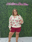 Rose Terry Balloon Sleeve Pull Over Top