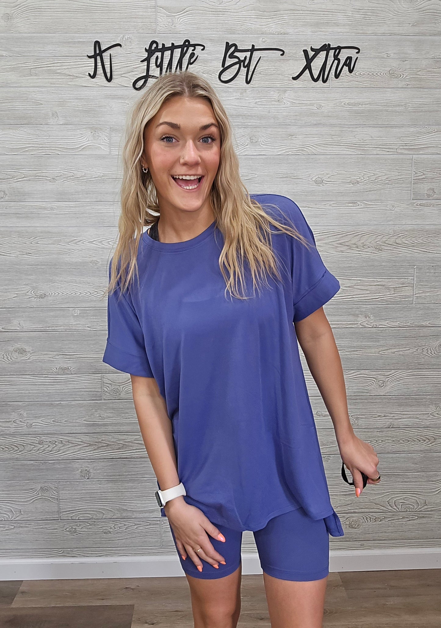 MARLIN MICROFIBER R-NECK TOP & BIKER SHORTS