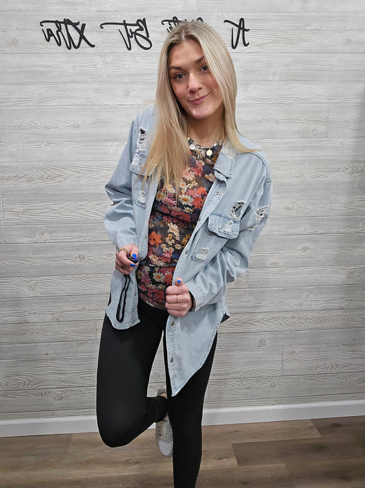 Mesh Floral Top
