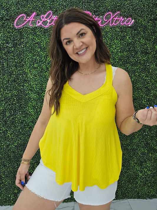 SUMMER KINGSLEY TANK: BRIGHT YELLOW