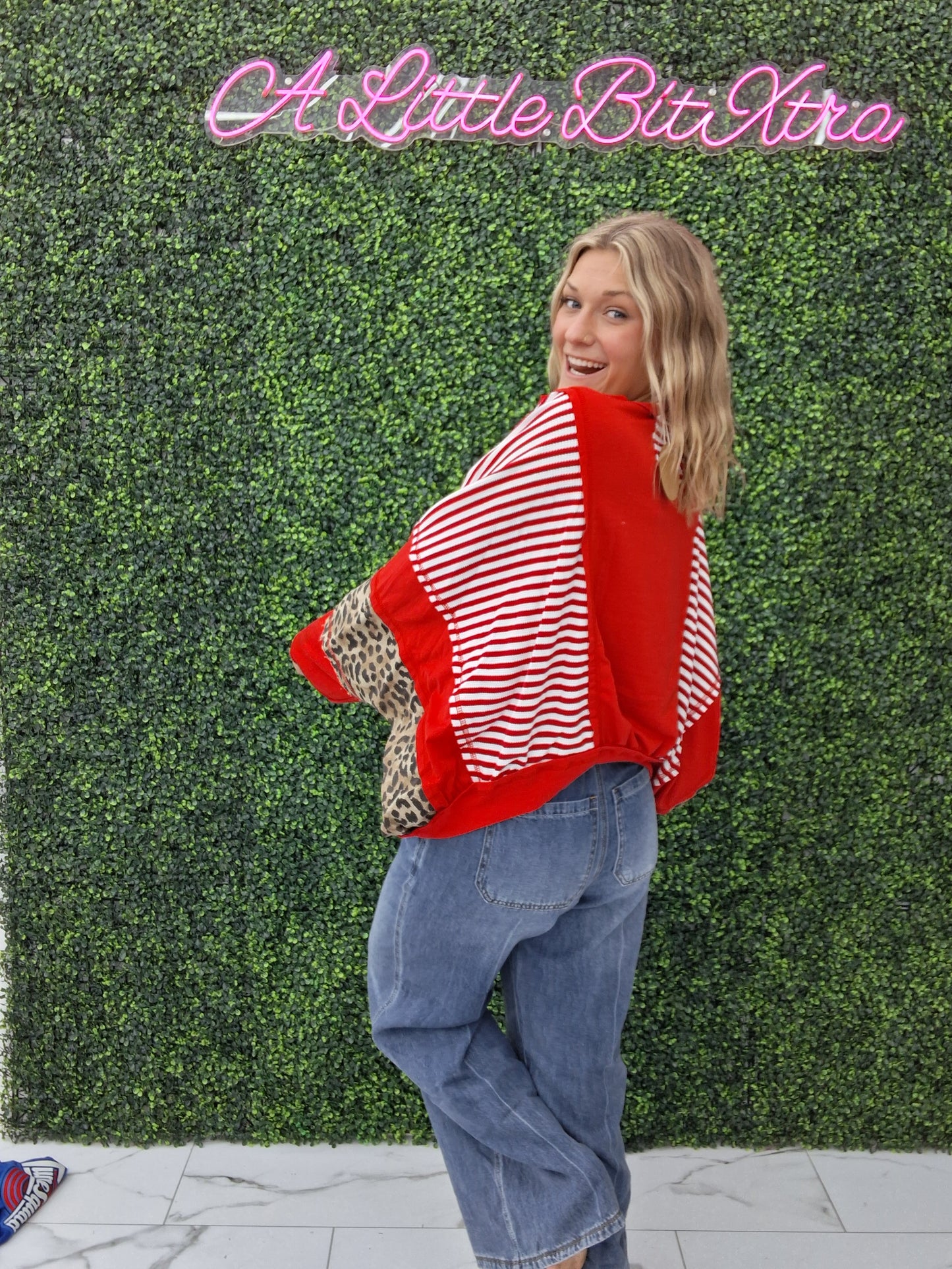 GAMEDAY THEME STRIPE MIX AND MATCH TOP: RED