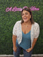 White Lace Open Front Cardigan with Batwing Sleeves