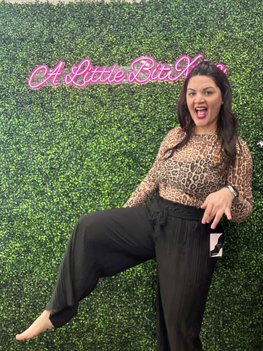 Black Pleated Wide Leg Pants