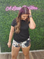 Brown Cowhide Shorts