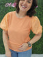 Pearl Beaded Puff Sleeve Top