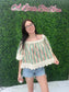 Teal Square Neckline Top